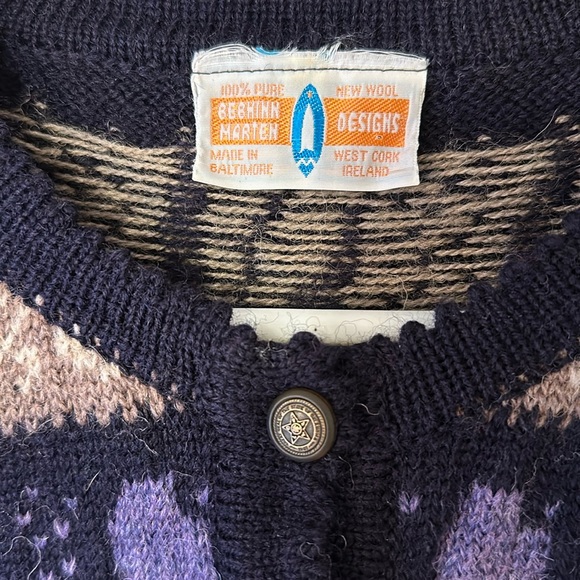 Vintage 100% Wool Floral Cardigan - Picture 7 of 7